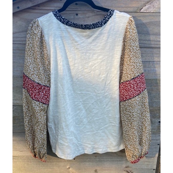 Promesa | Women’s Boho Floral Sleeve Blouse, Size Large - Picture 3 of 9